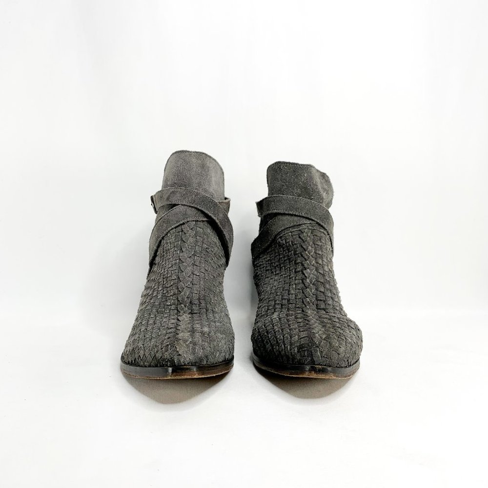 FREE PEOPLE Venture Ankle Boots Woven Suede Stone - Picture 3 of 11